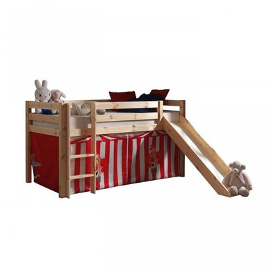 Lit Compact avec Toboggan Nature + Rideau de lit Chucky VIPACK