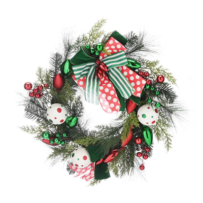 61cm Heritage Noel Red & Green Wreath SO'HOME