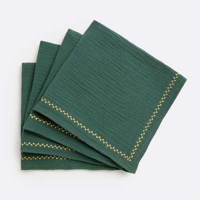Lot 4 serviettes de table, Kumla brodé LA REDOUTE INTERIEURS