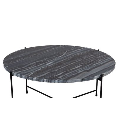 Table basse ronde en marbre et pieds en métal noir D70 - MELBA AMADEUS