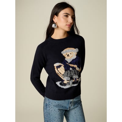 Pull en tricot avec intarsia et sertis OLTRE