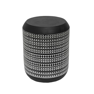 Table d'appoint noire à motifs ethniques MALMOE PIER IMPORT