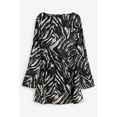 Robe courte froncée à manches longues NEXT