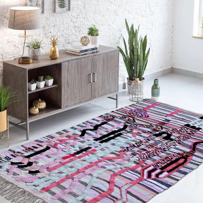Authentique tapis berbère fait à la main en laine motif ethnic AZILAL 32 UN AMOUR DE TAPIS