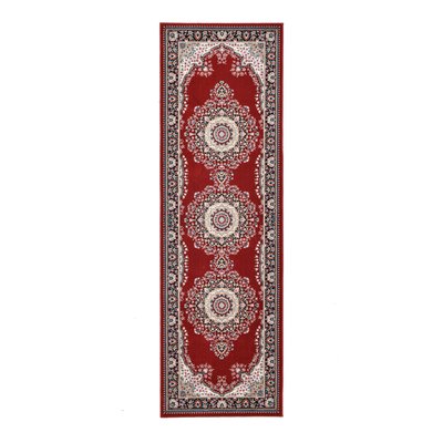 Tapis couloir floral Dolna, tissé, laine, d'orient THEKO
