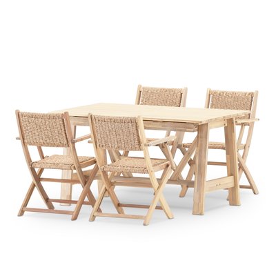 Salon de jardin, 4 chaises, LAMAS & SERENA DEFORA HOME