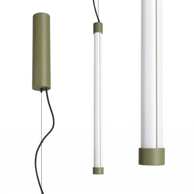 Suspension Acier Vert Olive LED 1 Trang EDEN