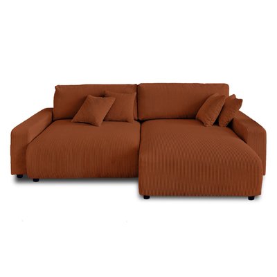 Canapé d'Angle Convertible en Velours côtelé 4 places - PIVOINE LISA DESIGN