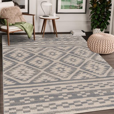 Tapis extérieur tissé kilim rectangle CHARMA 2 UN AMOUR DE TAPIS