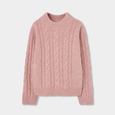 Pull fille tressé col roulé BOBOLI