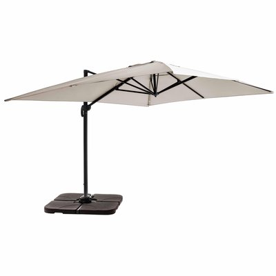 Parasol déporté 4x3m et 4 dalles à remplir aluminium, CASERTA OVIALA