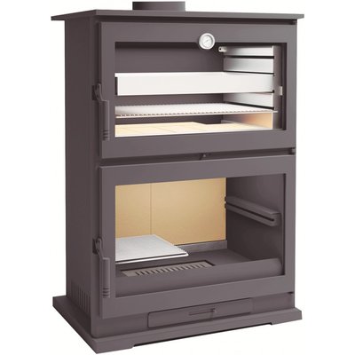 FM Poêle à bois en acier CH-9 11kW avec four inox FM BIOMASA