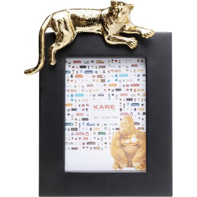 Cadre photo tigre 24x29cm noir et doré KARE DESIGN