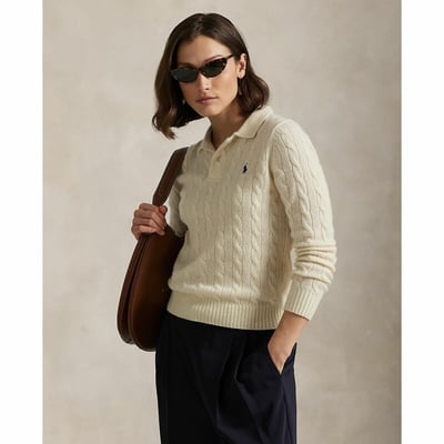 Kabeltrui met polokraag, 80% wol, 20% kasjmier POLO RALPH LAUREN
