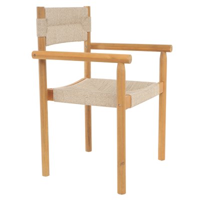 Lot de 2 chaises, acacia massif et corde, OVALLE NORDLYS