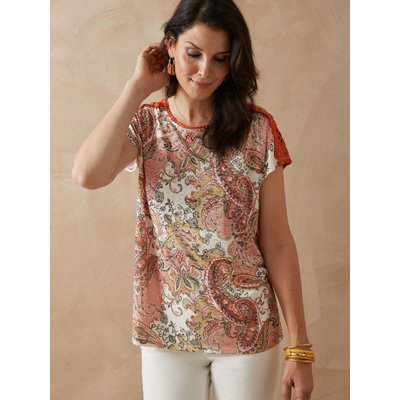 Tee-shirt maiille fantaisie avec macramé DAXON