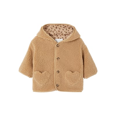 Manteau en sherpa avec doublure imprimée "léopard" VERTBAUDET
