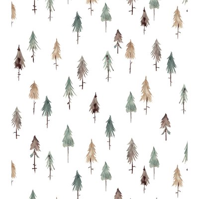 Papier peint enfant motif forêt de sapin KHARU LILIPINSO