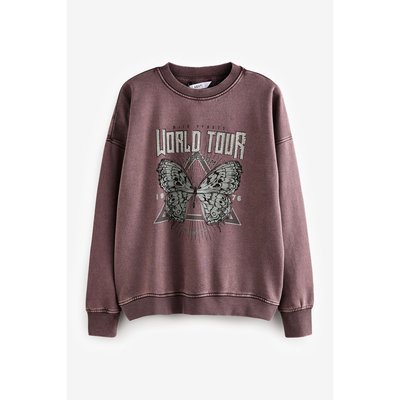 Sweat ras du cou délavé motif papillon NEXT