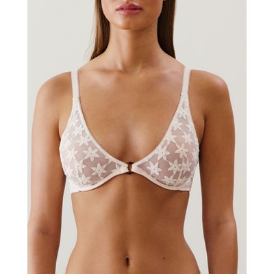 Soutien-gorge triangle avec broderies blanc TORTUEIZ UNDIZ
