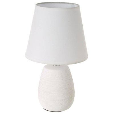 Lampe à poser ronde céramique blanche effet naturel - 17x17x27.5cm WADIGA
