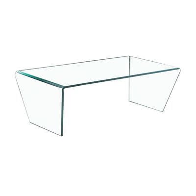 Table basse 120 cm en verre trempé transparent ZAGO