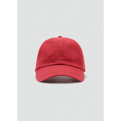 Casquette en lin mélangé avec message brodé MANGO