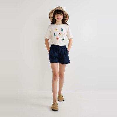 Short uni en lin MONOPRIX