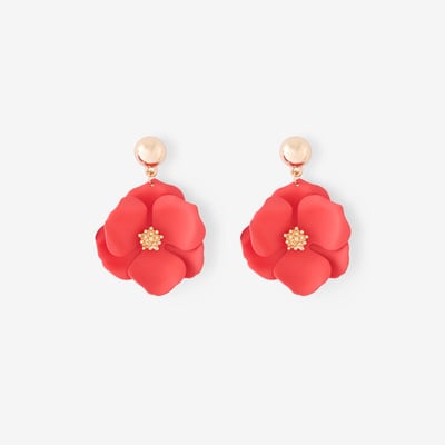 Boucles d'oreilles pétales rouges BALABOOSTE