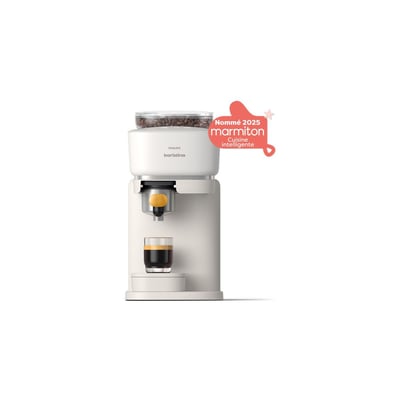Machine à expresso Baristina BAR300/03 cafetière à grain Blanche + Porte-filtre jaune mangue PHILIPS