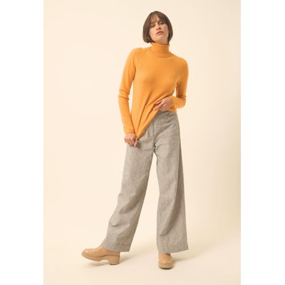 AVA pull col roulé curcuma en cachemire JUST CASHMERE