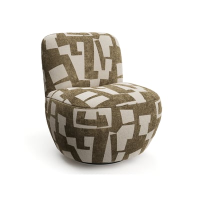 Fauteuil de salon pivotant en tissu texturé à motif JENA SIA HOME