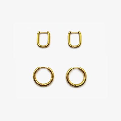 Set x2 petites créoles articulées en acier inoxydable BALABOOSTE