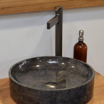 Mitigeur de lavabo vasque cascade argent brossé, Vito OCEAN LINE
