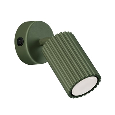 Applique Aluminium Vert Olive GU10 1 Karbon Switch EDEN
