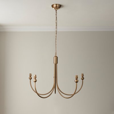 Sawyer Curved 5 Pendant Light in Brushed Aged Brass SO'HOME