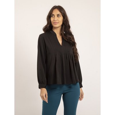 Blouse plissée noire hot sale