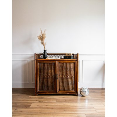 Meuble de rangement en rotin Michel N°164 - Bon état DEBONGOUT