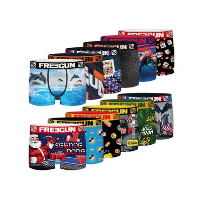 Lot de 12 Boxers Surprise microfibre FREEGUN