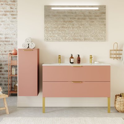 Ensemble double vasque 2 tiroirs + miroir - VENICE HOMIFAB