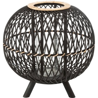 Lanterne boule sur pied bambou  naturel pour bougie RECOLLECTION