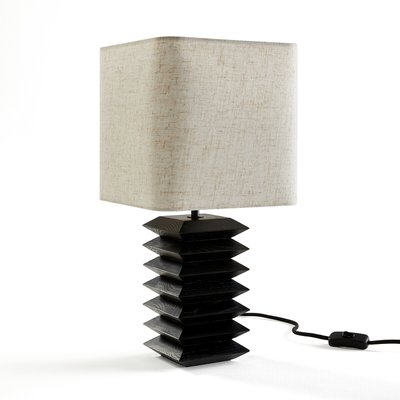 Lampe à poser en frêne massif et lin, Remilo LA REDOUTE INTERIEURS