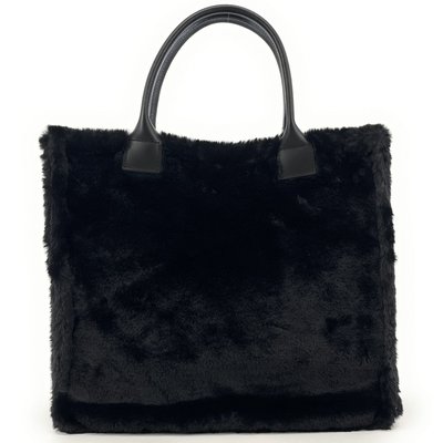 Sac cabas en poils synthétiques et cuir PILLOW OH MY BAG