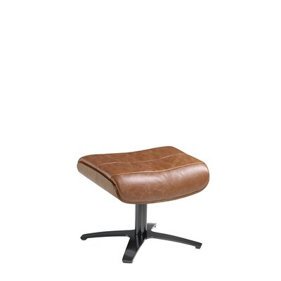 Pouf pivotant en cuir et bois de noyer ANGEL CERDA