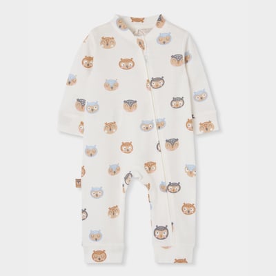 Grenouillère bébé imprimée hiboux BOBOLI
