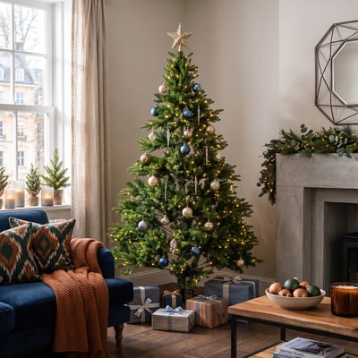 7ft Mixed-Tip Pre-Lit Realistic Christmas Tree SO'HOME