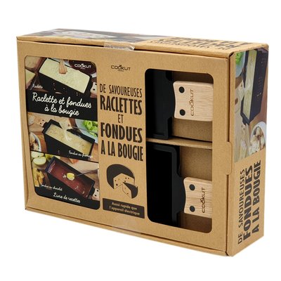 Coffret cadeau raclette et fondue avec livre Cookut COOKUT