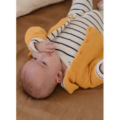 Manteau bébé à capuche en tricot LA MANUFACTURE DE LAYETTE