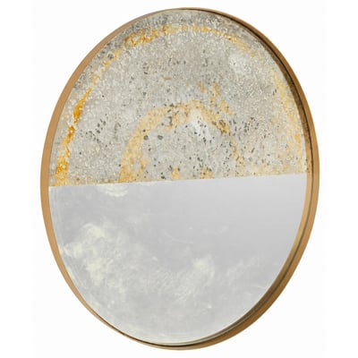 Miroir rond en métal effet vieilli RECOLLECTION