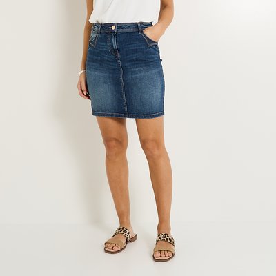 Jupe droite en denim GRAIN DE MALICE
